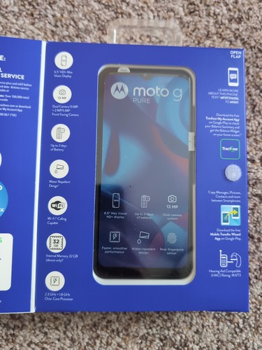 Motorola Moto G Pure XT2163DL Tracfone Unlocked 32GB Deep Indigo Good - Picture 2 of 4