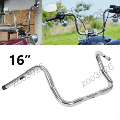 16'' Rise 1-1/4'' Ape Hanger Handlebar Fit For Harley Softail Dyna Silver