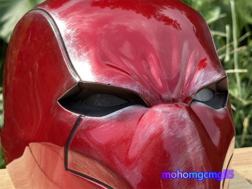 Batman Red Hood Jason Todd Helmet FRP Mask Halloween Cosplay Props eyes Light up - Picture 8 of 23