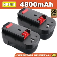 2 Pack 18V for Black and Decker HPB18 18 Volt 4.8 Ah Battery HPB18-OPE 244760-00