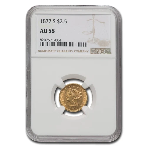 1877-S $2.50 Liberty Gold Quarter Eagle AU-58 NGC