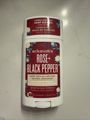 Schmidt s Rose + Black Pepper Hemp Seed Natural Deodorant 2.65oz