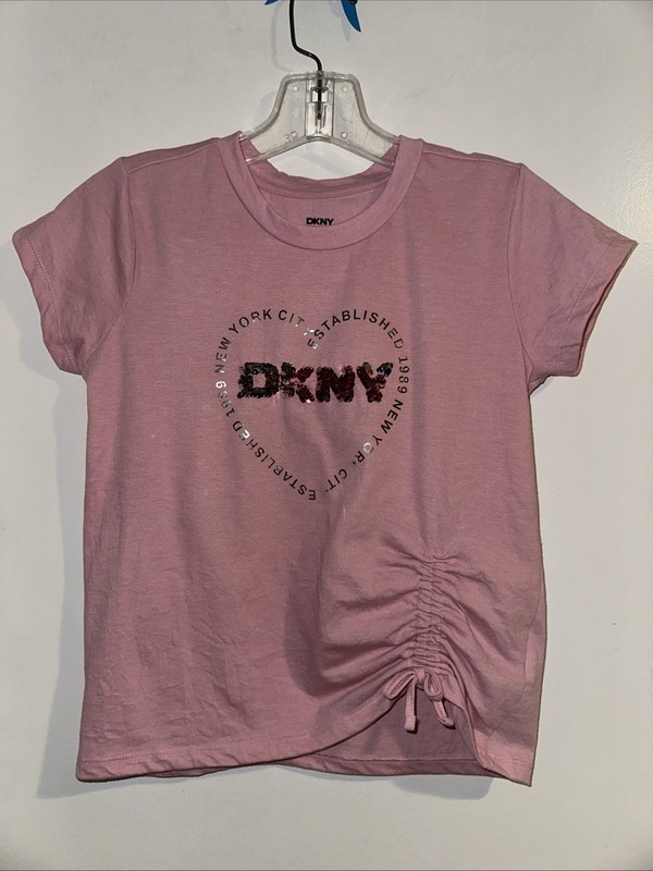 DKNY Girls Large Pink Tee Shirt