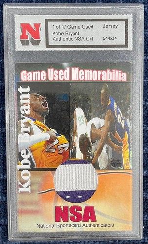 Kobe Bryant Game Used Worn Cut Jersey Patch Card 2010 NSA Los Angeles Lakers 1/1