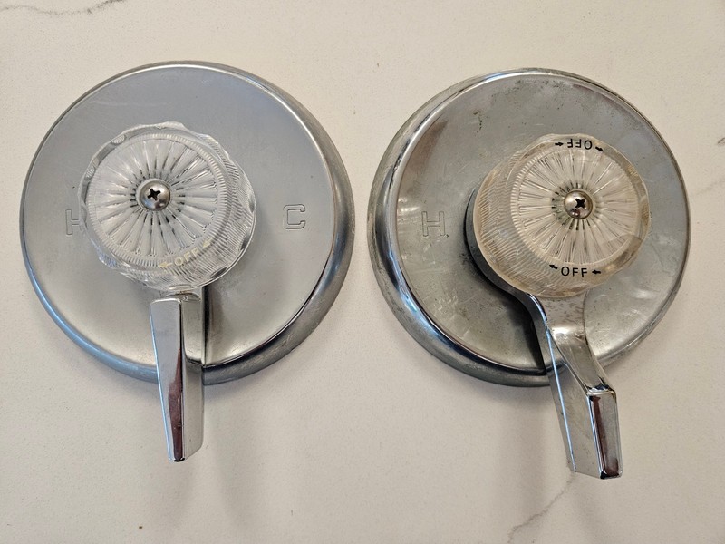 2 full kits - Mixet single-handle shower temperature lever, volume handle & trim