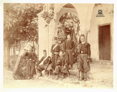 NAHOST LIBANON CA 1880 Soldatenposten Grenze Beirut BONFILS Fotogr.