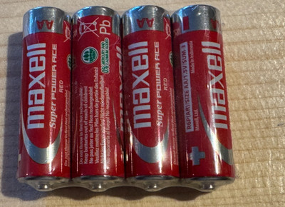 4x maxell Super Power Ace Red R6P AA Batterien Nintendo Game Boy DMG-01 Sammler