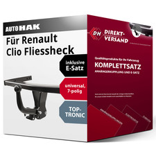 Für Clio Fliessheck II BB/CB (Auto Hak) Anhängerkupplung starr + E-Satz 7pol neu
