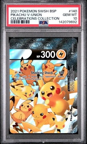 PSA 10 Pokemon Pikachu V-Union Celebrations Coll. Black Star Promo SWSH140