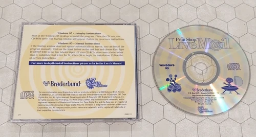 The Print Shop Live Mail CD-ROM, Broderbund, Windows 95 PC, 1997
