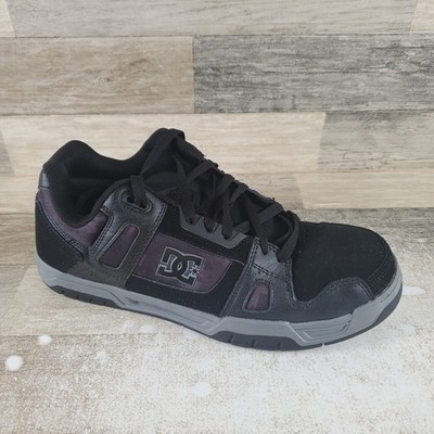 DC Stag Mens Shoes Sz 10.5 M Black Gray Leather Lace Up Composite Toe Sneakers