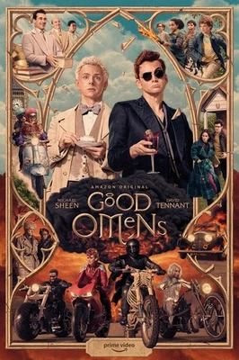 Good Omens Neil Gaiman Terry Pratchett Poster print 11"x17" inches home decor