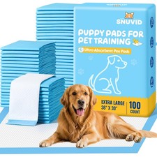 100 Pack 30"x36" Extra Large Dog Pee Pads - Super 30" x 36" 100 Count, Blue