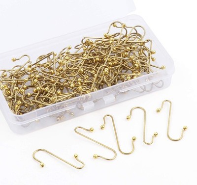 Lemonfilter 120 Pcs Ornament Hooks, Gold Christmas Ornament Hooks for Xmas Tr...