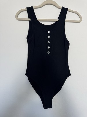 Black Mango Bodysuit Women's Size M