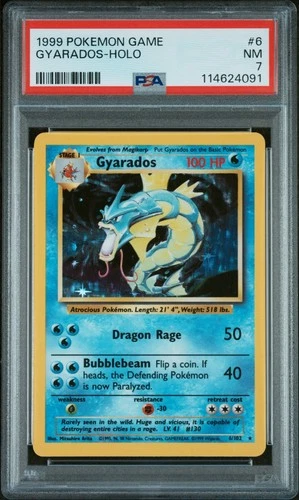 1999 POKEMON SET UNLIMITED #6/102 GYARADOS RARE HOLO PSA 7