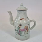 Antique Chinese Famille Rose Teapot Painted With Figures 13.5cm High