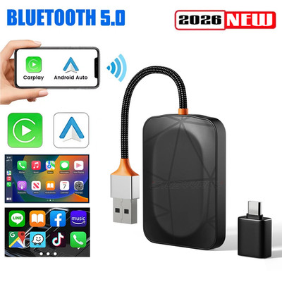 Wireless Carplay AI box Android Auto Adapter Converter with  YouTube WIFI