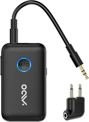 YMOO Bluetooth 5.3 Sender Empfänger für TV/Flugzeug Kopfhörer kabellos 3,5 mm