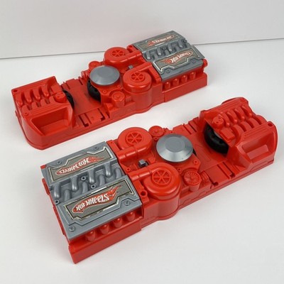 2 x Red Hot Wheels Booster - Motorisierte Autowerfer rot - Gaspedal 