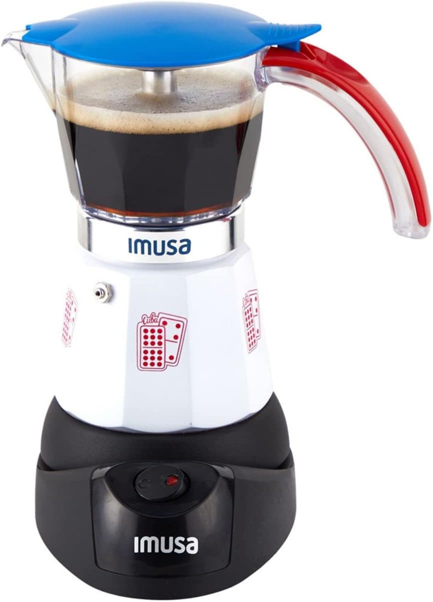 Imusa Special Edition Electric Cuba/Domino Themed Espresso Maker, 3 or 6 Cups, W