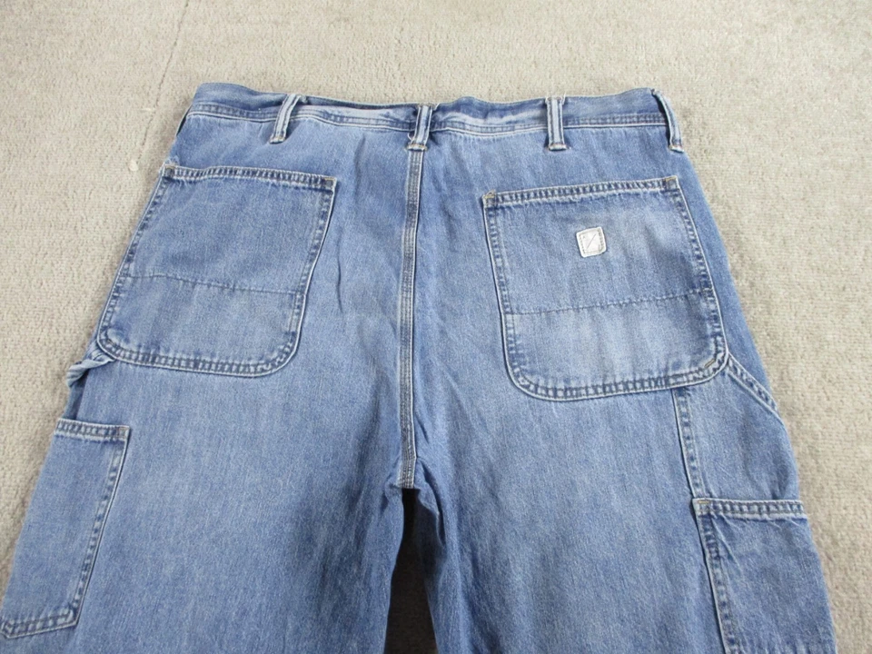 Pantalones de mezclilla American Eagle para hombre 34x30 azul carpintero doble rodilla utilitarios flexibles Foto 4 de 4