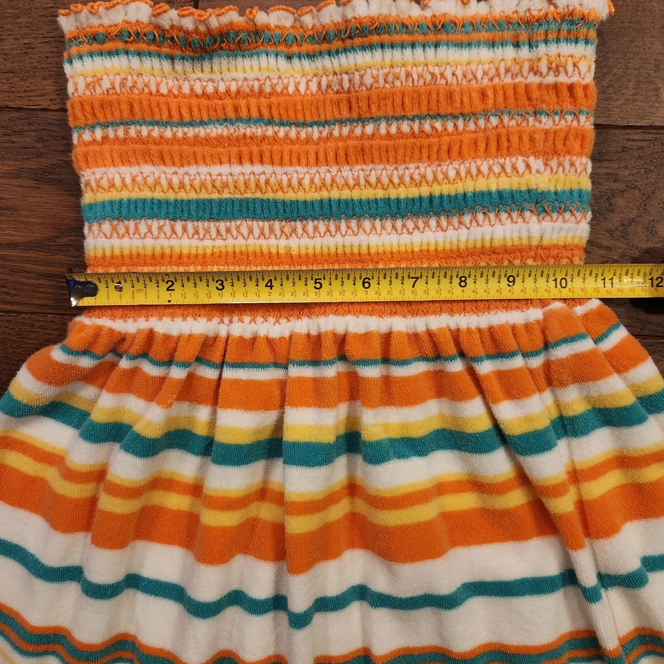 Juicy Couture Vestido Pequeño Rayas Sin Tirantes Tubo Top Terrycloth Natación Encubrimiento  Foto 4 de 4