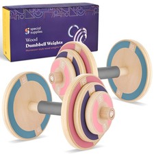 Kids Wooden Dumbbell Weights Set  Adjustable Home Gym  Fitness Equipment, P...