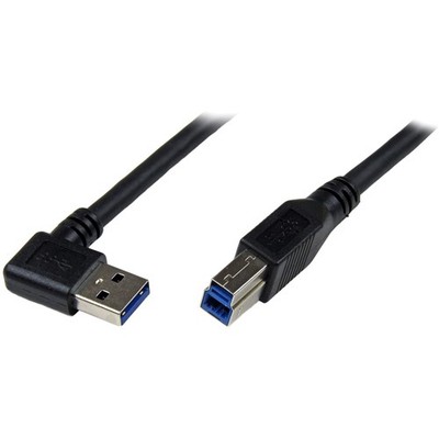 StarTech.com 1m Black SuperSpeed USB 3.0 Cable - Right Angle 3 ft / 1m, 