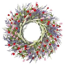 26 Inch Lavender Wreath Summer Spring Wreaths for Front Door Red pink purple