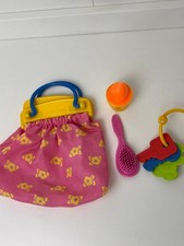 Vtg Playskool 1989 Purse Child Pretend Play Handbag Pink Flowers Dress Up