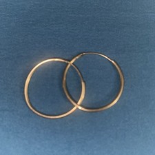 Vtg 14k Yellow Gold Huggie Endless Hoops Dainty EUC 14k Solid Gold