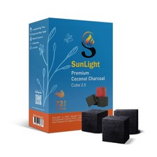 Sunlight  Premium Coconut Charcoal Cubes - 2.5mm - Long Lasting Natural...