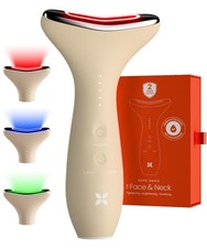 Facial Massager for Face Neck - LED Beauty Device with Heat, Vibration Light