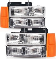 Headlights Assembly for 1994 1995 1996 1997 1998 Chevy Silverado Tahoe Suburb...