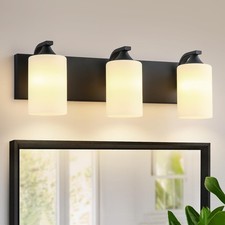 Bathroom Vanity Light Fixtures,3-Light Matte Black Bathroom Lighting Fixtures...