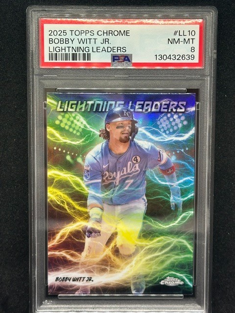 2025 Topps Chrome - Lightning Leaders Bobby Witt Jr. #LL-10 PSA 8