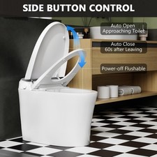 Smart Bidet Toilet with Auto Open Close,Foot Sensor Off-Seat Flush,Heated Seat