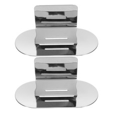 2 Pcs Stainless Steel Soap Dish Holder Bathroom for Sink Tray Organizer