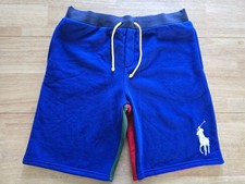 Polo Ralph Lauren Boys XL 18-20 Color Block Fleece Shorts 100 Cotton Big Pony