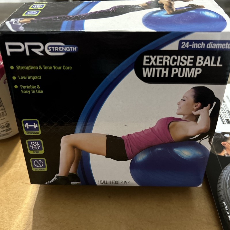 Pro Strength Exercise Ball With Pump 24 Inch Diameter New