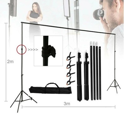 Hintergrundhalter 2x3m verstellbar Fotostudio Studio Hintergrundsystem Video