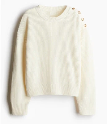 H&M Button-Detail Jumper UK Large BNWT - Image 1 of 4