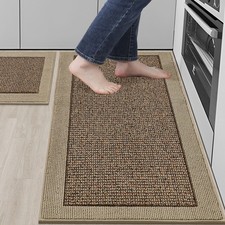 BEQHAUSE Kitchen Rugs and Mats Set of 2 Non-Slip Kitchen Mats for Floor, Abso...