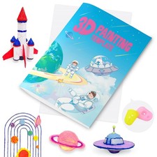 Vomika 3D Pen Printing Drawing Book, Outer Space 10.08 x 7.17 inches, Blue