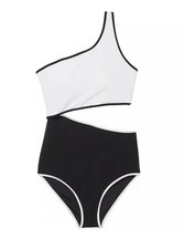 Victoria s Secret The Monokini One-Piece Swimsuit Color Block Black - Small