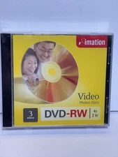 Imation DVD-RW Burnable Disks Video Photo Data 4x 2hr Lot Of 3 NEW Sealed