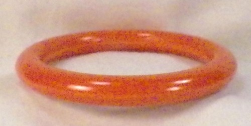 Orange Bakelite Bangle Bracelet Chunky Vintage Retro #17 - Picture 3 of 3