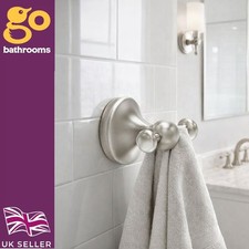 Nickel Traditional Bathroom Wall Mounted Double Bathroom Robe Towel Hook
