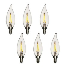 - 25W Equal LED Candelabra Bulb Bent Tip 2 Watts Warm White 2700K E12 Base Fi...